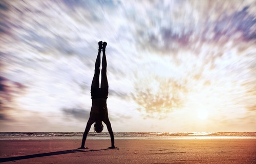 Handstand near the ocean
